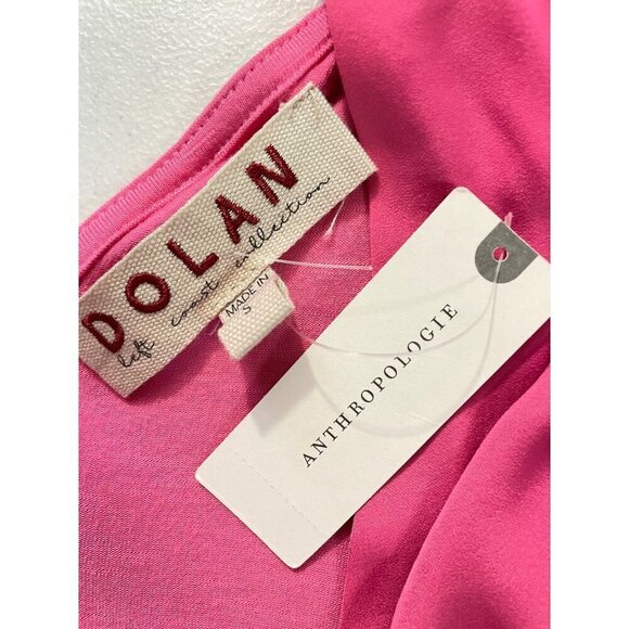 Anthropologie Dolan Size Small V-Neck Cutout Top Pink Flowy Blouse NWT Small - Picture 6 of 7